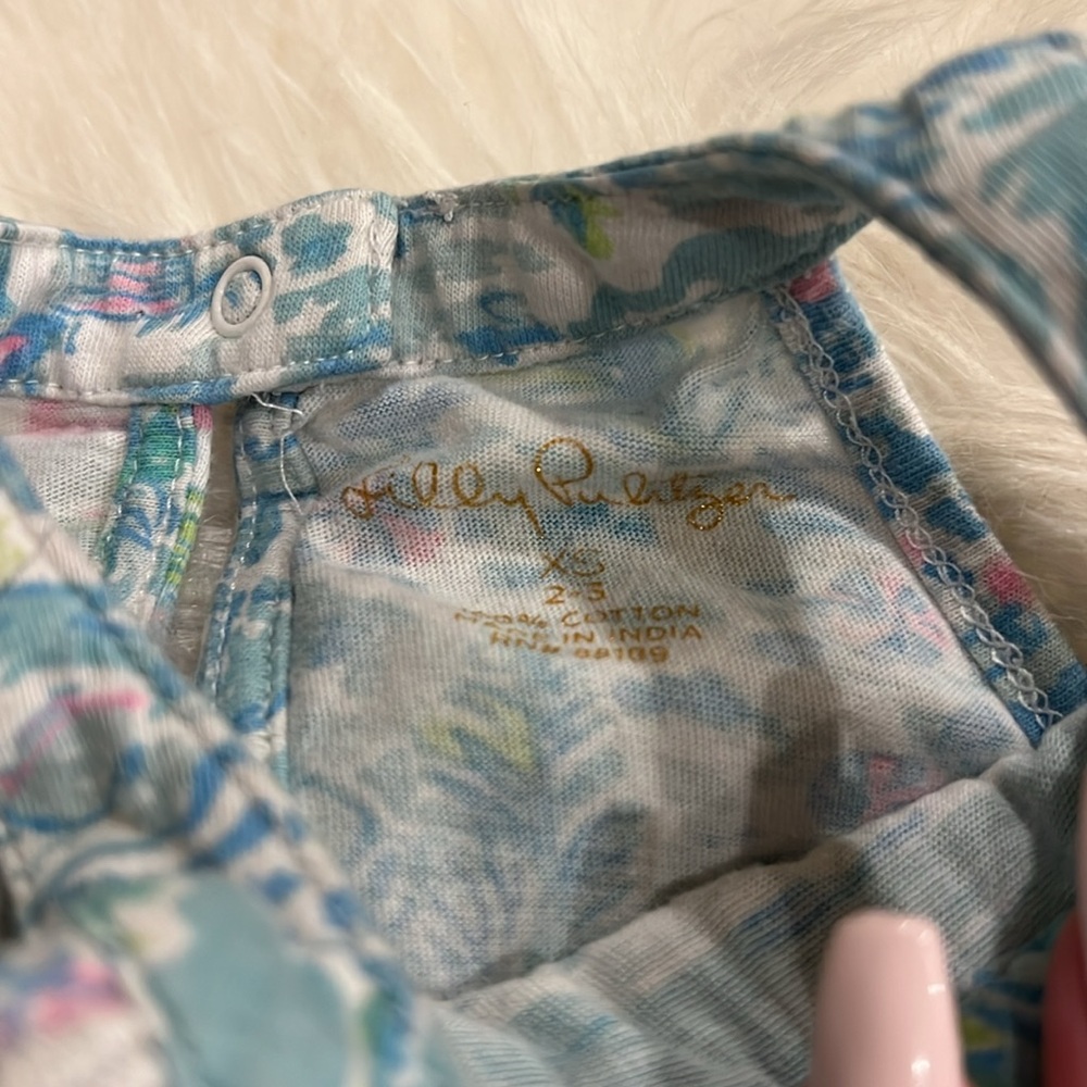 Lilly Pulitzer Aqua Blue Romper with Lace Detail - Picture 4 of 6